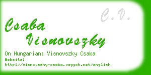 csaba visnovszky business card